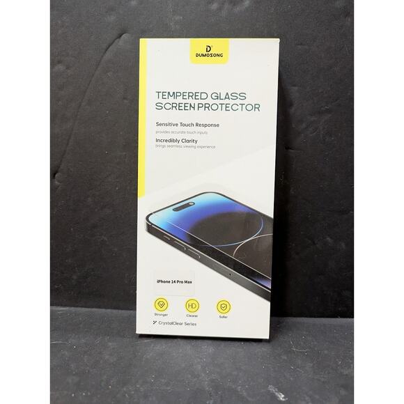 DUMOSONG tempered glass screen protector IPhone 14 Pro Max - Picture 1 of 3